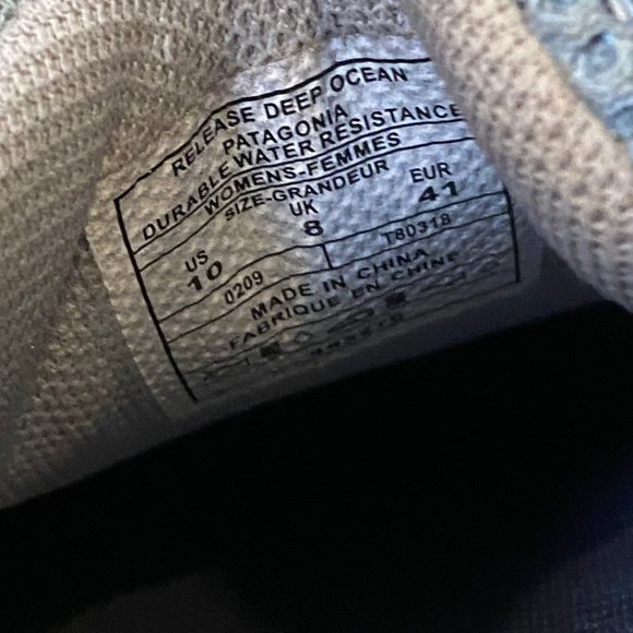 Patagonia Outdoor Water Resistant Hiking Shoes Blue/Gray Womens 10 - Picture 6 of 8